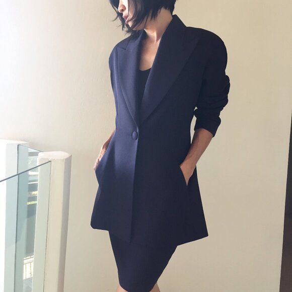 Vintage Laurence Seger Peak Lapel Blazer and Skirt Suit - Picture 2 of 5